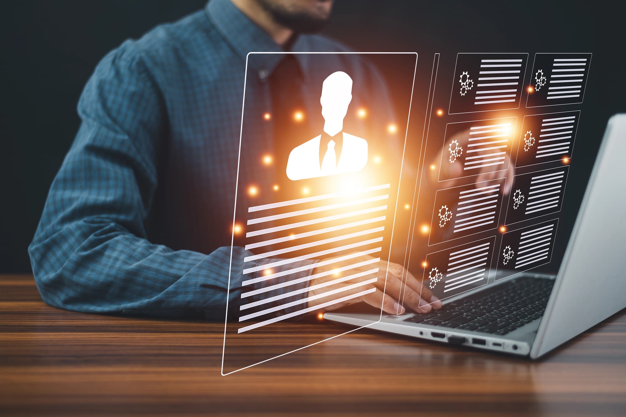 People sitting in waiting room with Venn diagram