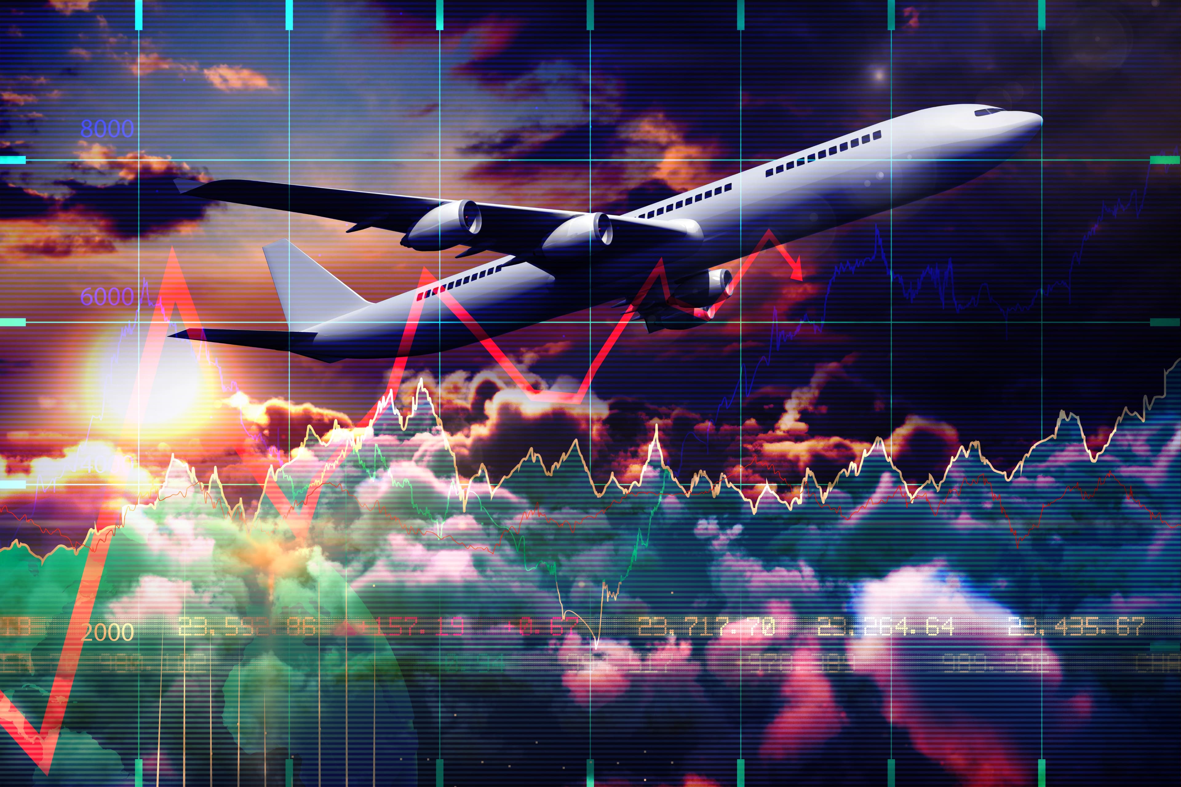 Airplane with data visualizations